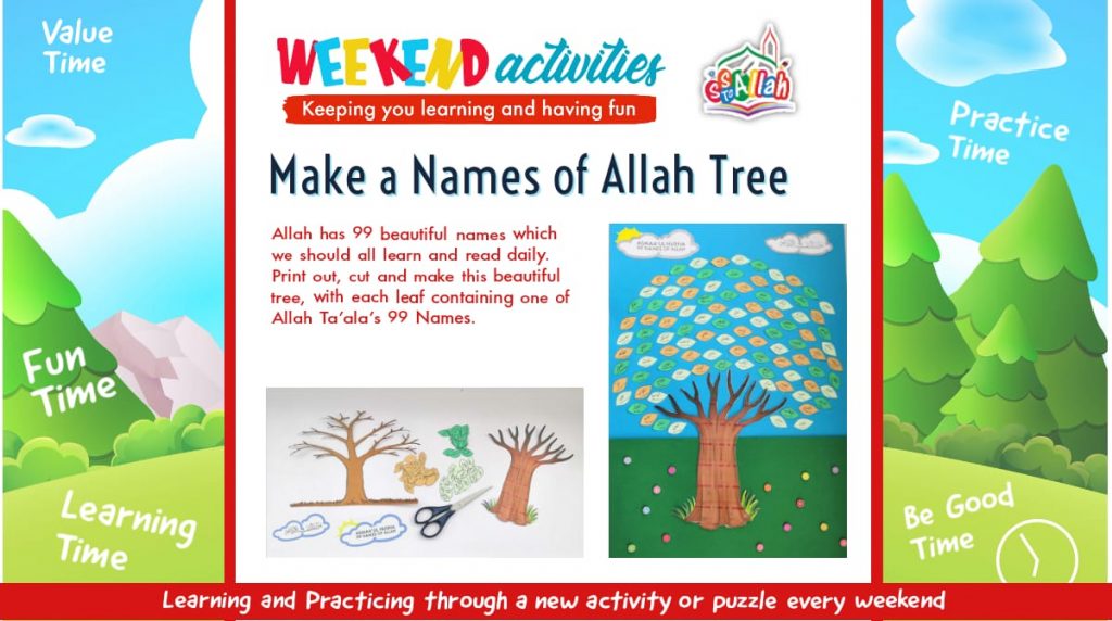 17. Weekend Activity – 99 Names of Allah tree