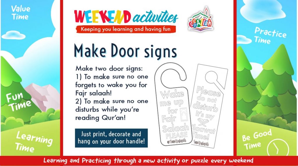 26. Weekend Activity – Make Door signs